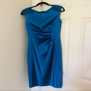 Ralph Lauren 4P Teal Blue Midi Dress